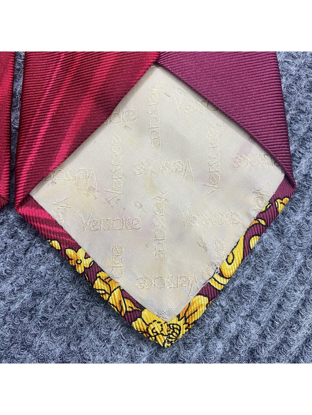 Gianni Versace Vintage Foral Abstract Tie Hand Made In Spain Silk Necktie *READ - Picture 10 of 13